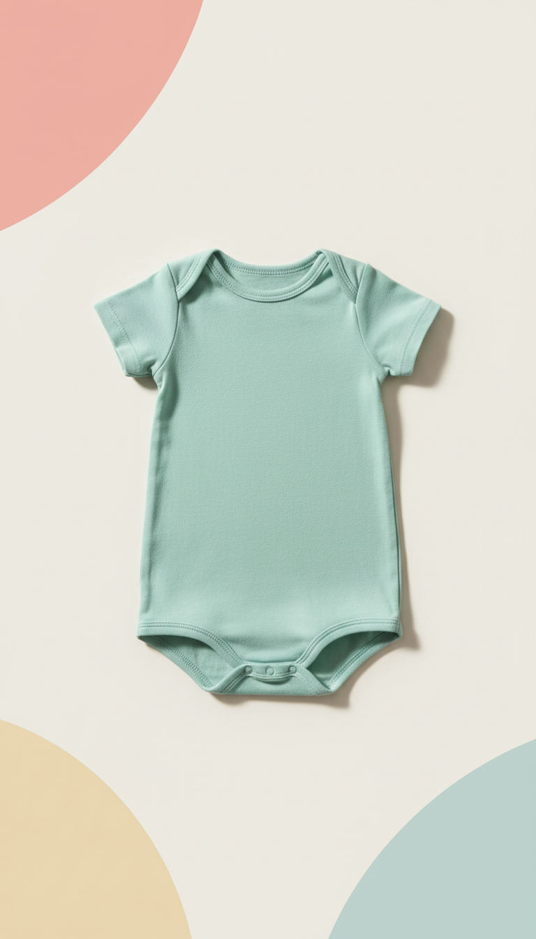 Mint organic cotton romper