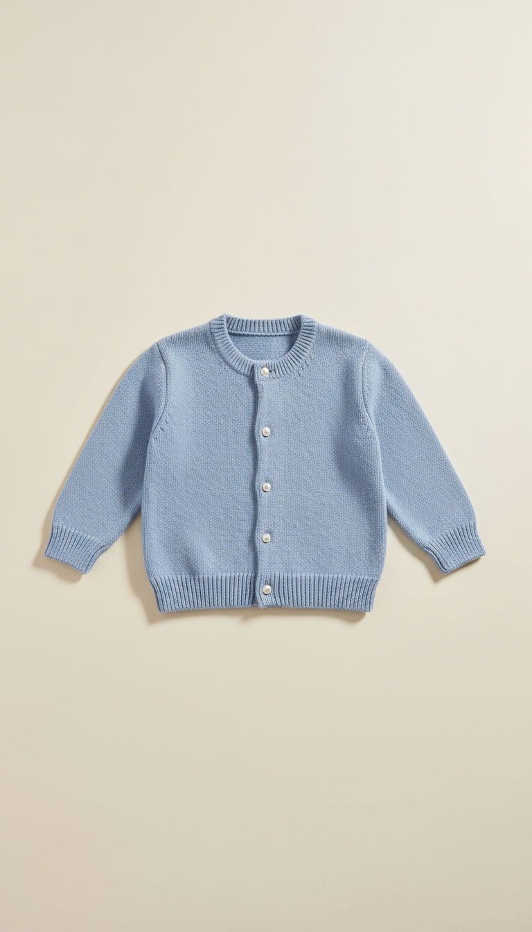 Powder blue knit baby cardigan