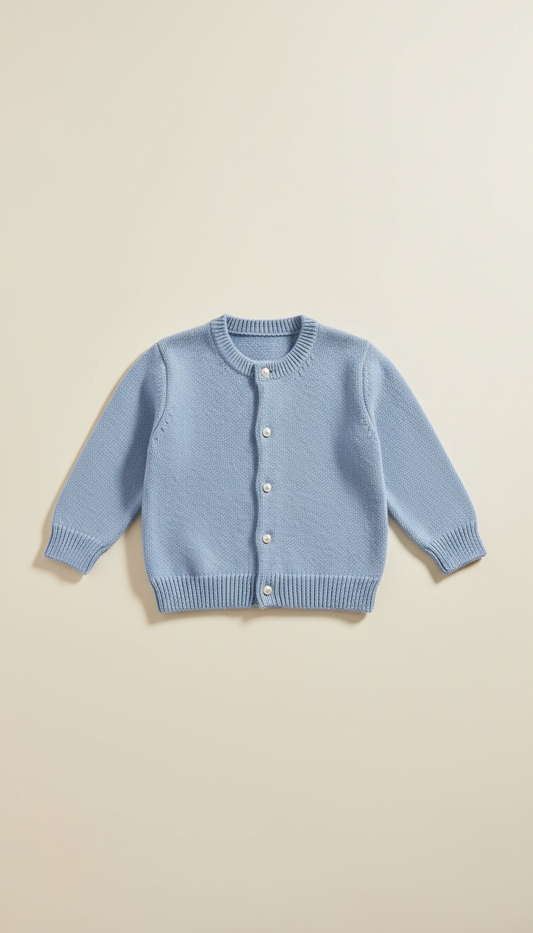 Powder blue knit baby cardigan