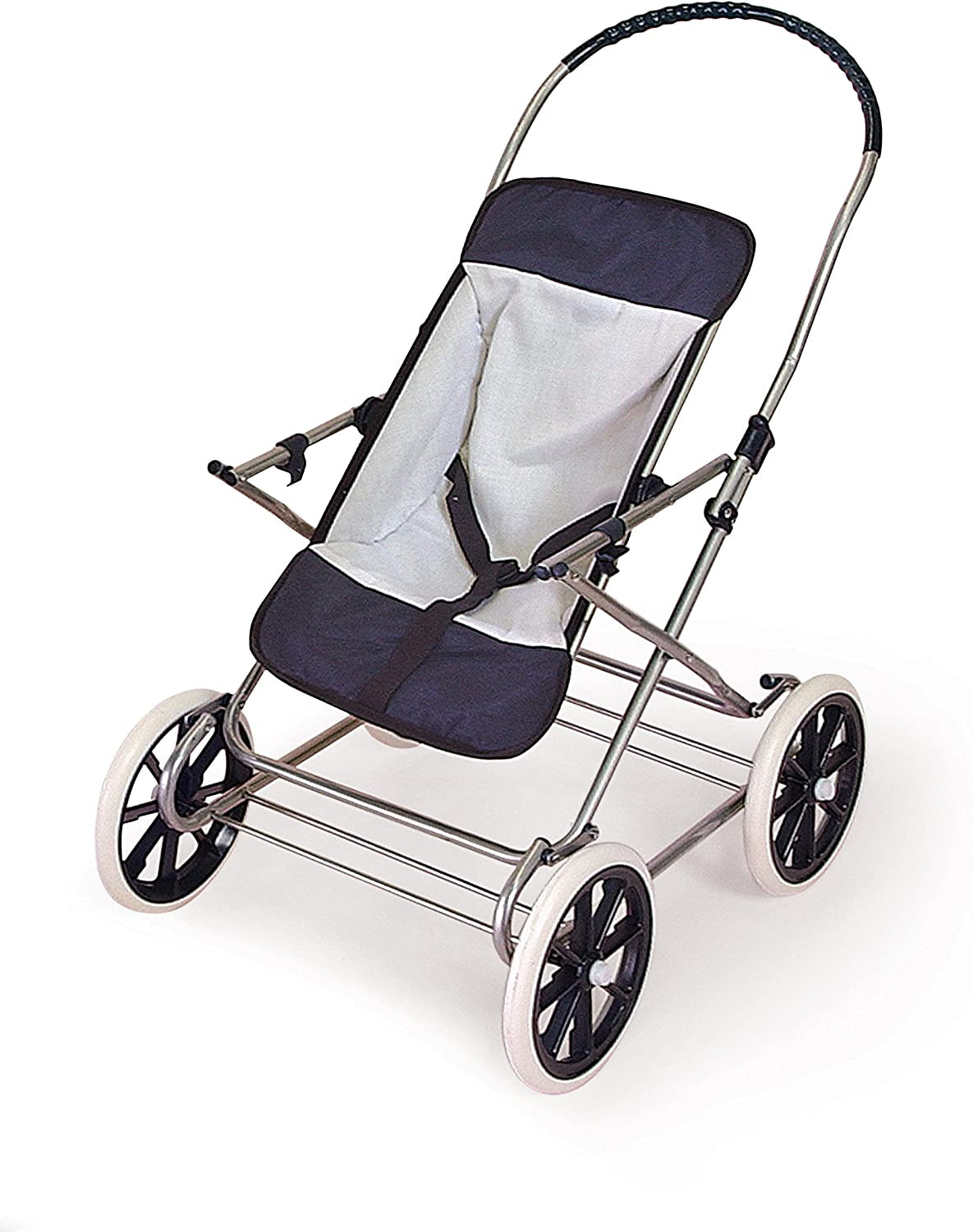 "Adorable 3-In-1 Doll Pram Stroller and Carrier - Perfect for Little Ones to Play Mommy - Fits 22 Inch Dolls - Navy/White Design"