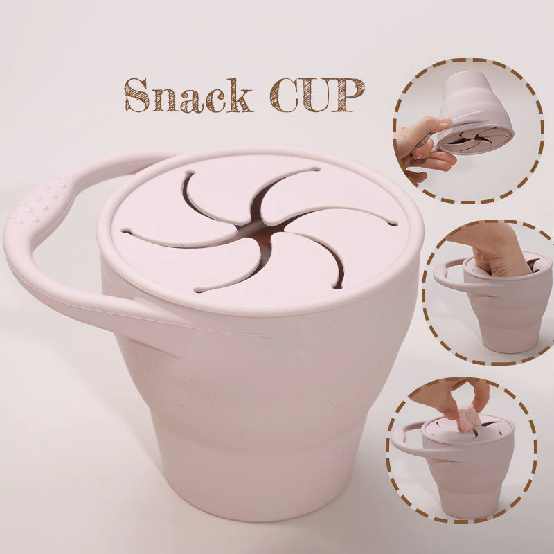 "Colorful and Safe: Portable Silicone Snack Cup for Kids - BPA Free, Secure Lid Included!"