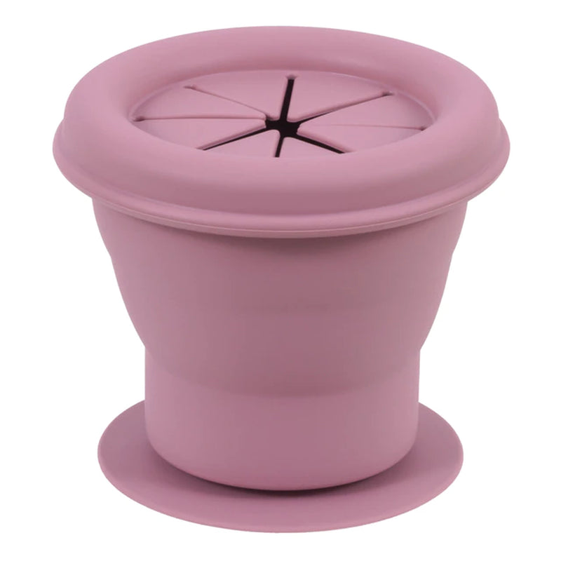 "Colorful and Safe: Portable Silicone Snack Cup for Kids - BPA Free, Secure Lid Included!"