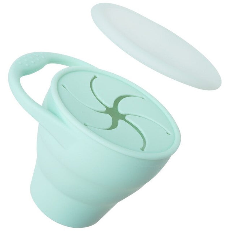 "Colorful and Safe: Portable Silicone Snack Cup for Kids - BPA Free, Secure Lid Included!"