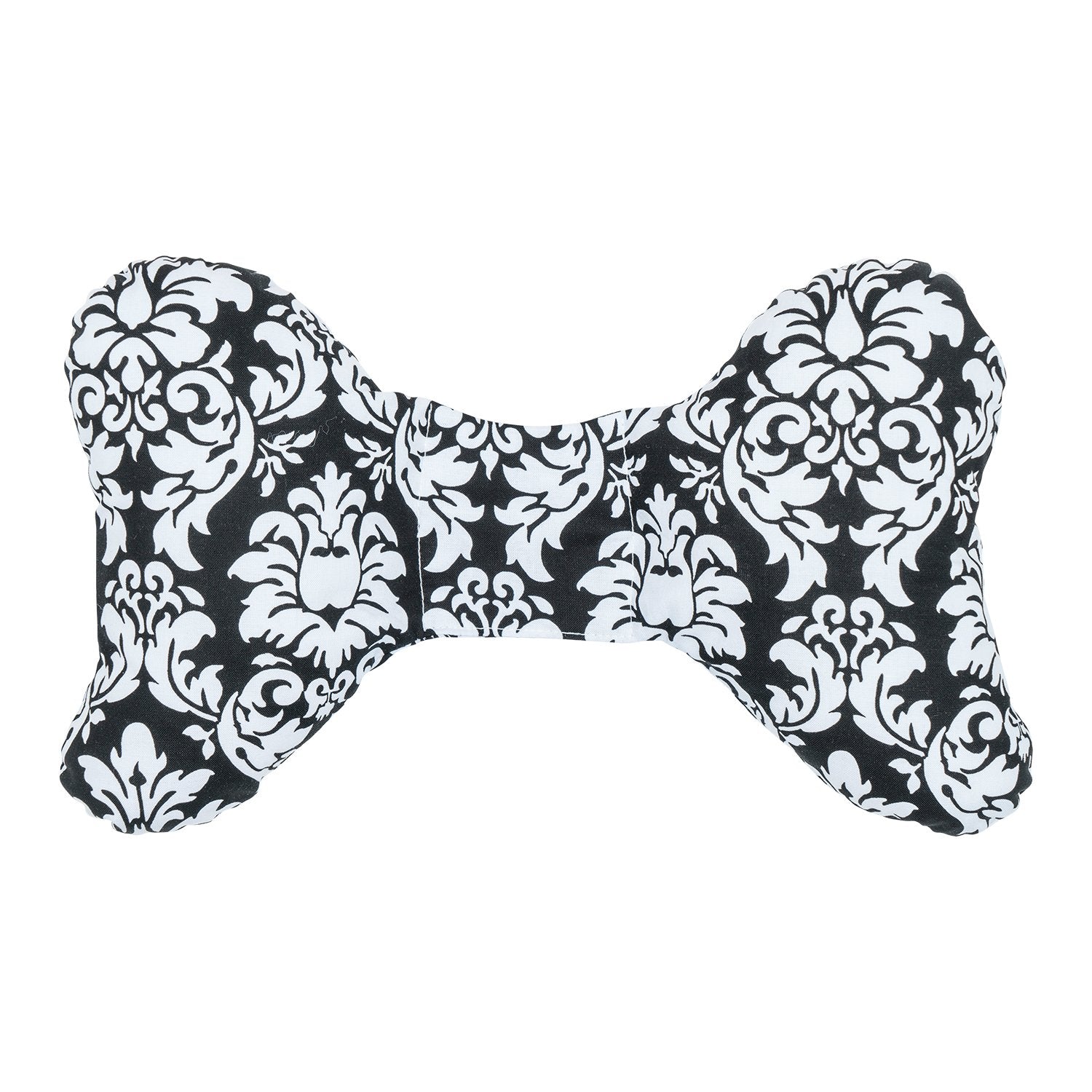 "Ultimate Comfort Head Support Pillow for Babies – Perfect for Strollers, Swings, Car Seats, and More! (Stylish Black Dandy Damask Design)"