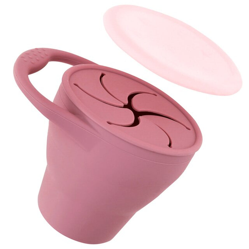 "Colorful and Safe: Portable Silicone Snack Cup for Kids - BPA Free, Secure Lid Included!"