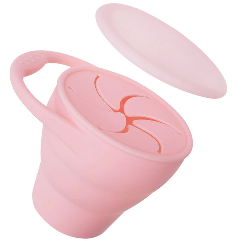 "Colorful and Safe: Portable Silicone Snack Cup for Kids - BPA Free, Secure Lid Included!"